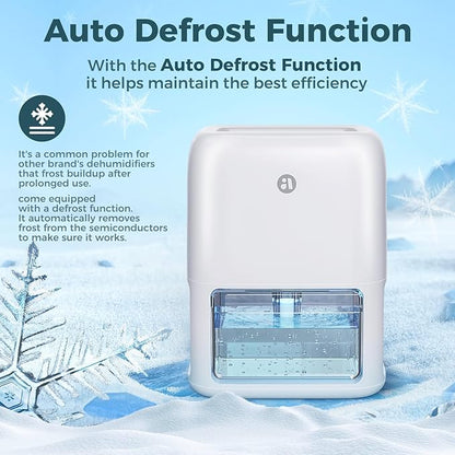 60 OZ Dehumidifiers for Home, Dual-Semiconductor Quiet Dehumidifier with Timer Sleep Mode Auto-Off 7 Colors Light Portable Small Dehumidifiers for Bathroom, Cloakroom, RV