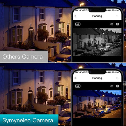SYMYNELEC Light Bulb Security Camera Outdoor Waterproof, 2.4GHz WiFi