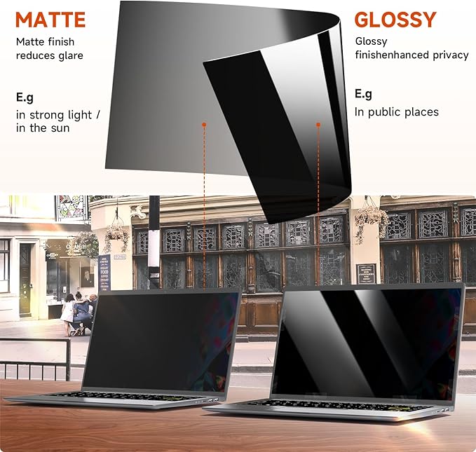 Laptop Privacy Screen 13.3 Inch 16:10 Aspect Ratio - Compatible with Lenovo Hp Dell Acer Asus Thinkpad Envy Xps, Anti Blue Light Glare Filter, Removable Laptop Screen Privacy Shield 13.3 in, Anti-Scratch Screen Protector