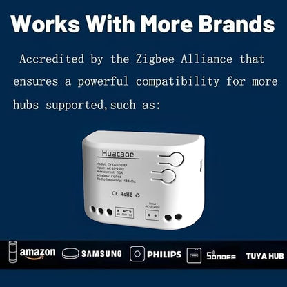 Zigbee 1CH AC 85-250V USB 5V Relay Smart Switch Module,Wireless APP Remote Control,Works with Tuya Zigbee Gateway,Alexa,Google Home (Required ZigBee Hub)