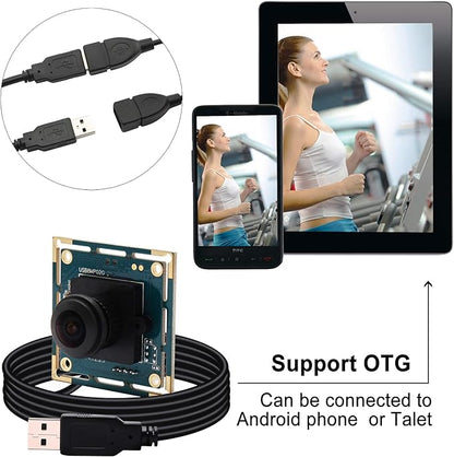 8MP USB Camera Module - Wide Angle 180-Degree Fisheye Lens Webcam Board for Computer, IMX179 4K Security CCTV Camera for Raspberry Pi Mac