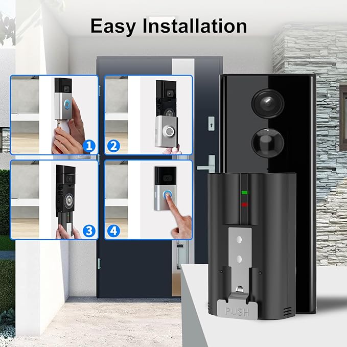 2 Packs 6500mAh Camera Battery for Ring-Video Doorbell 2/3/ 3plus/ 4 Camera/Stick Up Cam/Spotlight Camera Battery, New Upgrade Rechargeable V4 Replacement Battery (V4)