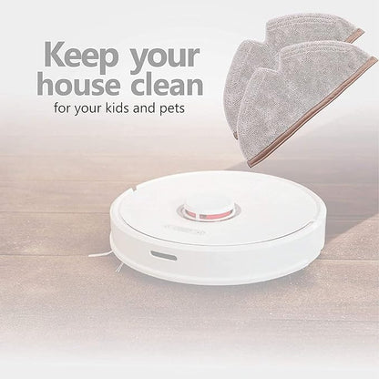 Mop Pad Replacement Compatible With Roborock Q5 Pro/Q5 Pro+/Q5/Q7/Q7 Max/S5/S5 MAX/S6/S6 MAXV/S6 Pure/E-Series Q8 Max/Q8 Max+ Robot Vacuum Cleaner, 6 Pcs Reusable Mop Pad
