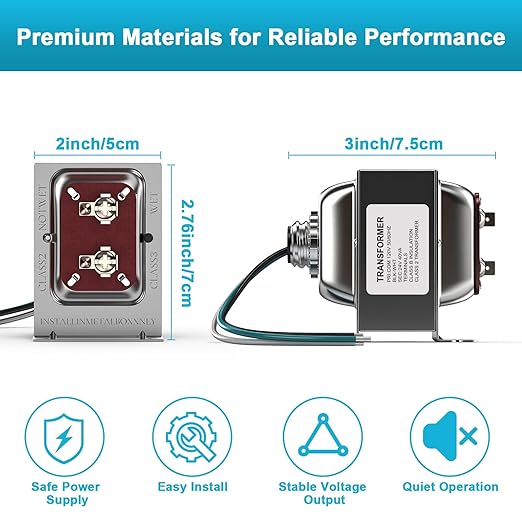 24V 40VA Doorbell Transformer for Ring Video Doorbells, Compatible with Ring, Nest Hello, Wyze and Eufy Video Doorbells, Power Supply for Nest, Ecobee, Sensi and Honeywell Thermostat