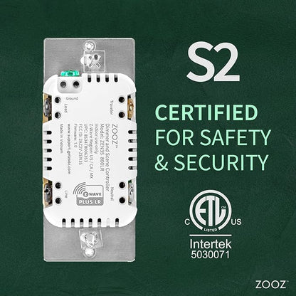 Zooz 800 Series Z-Wave Long Range Dimmer & Scene Controller ZEN35 800LR, White | Z-Wave Hub Required