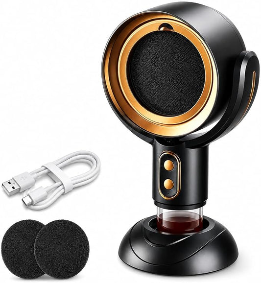PuffHide Portable Smoke Purifier for Indoor Smoking with 2-Speed Exhaust Fan, Adjustable Angle Compact Cleaner for Kitchen Cooking, BBQ & Indoor Use, Black Gold