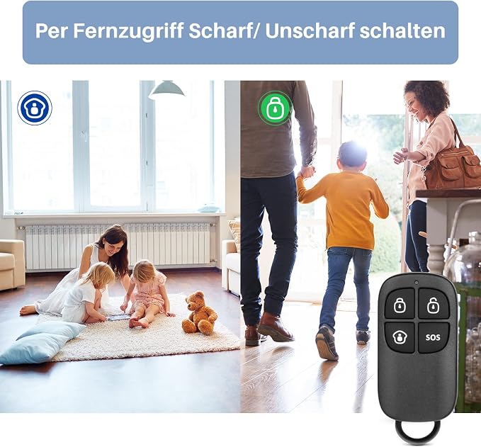 RC-80 Remote Control, Pack of 2, Handy, Control of Alarm Systems: Arming, Defusing, Home Mode, Emergency Call, Mute, Unmute