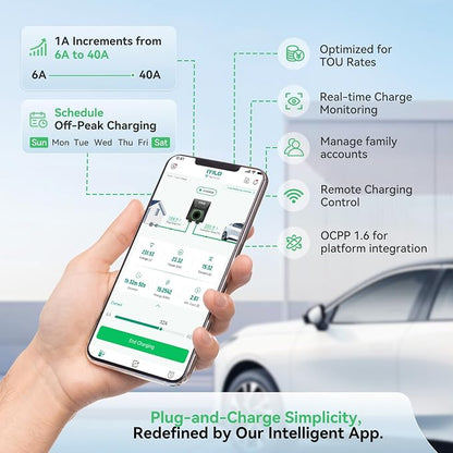 Upgraded Version Level 2 EV Charger, 40A /9.6KW or 48A/11.5KW