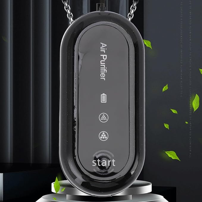 Wearable Air Purifier, Portable Air Purifier Necklace USB Rechargeable for Travel Outdoor, Lasts 30-60 Hours