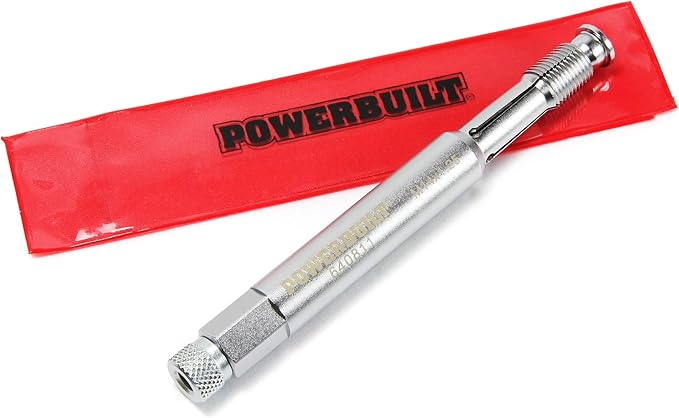 Powerbuilt 14mm Back Tap Spark Plug Thread Repair Tool, Straightening Tool, Motorcycle Spark Plugs, Repairs Damaged Threads, Collapsible Design - 640811