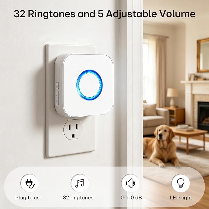 4 in 1 Smart WiFi Door Chime When Door Opens Entry Alarm for Security/Kids