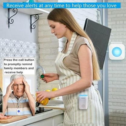 Wireless Caregiver Pager Call Button Alert Button Call Bell for Elderly Patients at Home Nurse Alert System 3 Waterproof Transmitters 1 Portable Receiver 1 plugin Receiver………