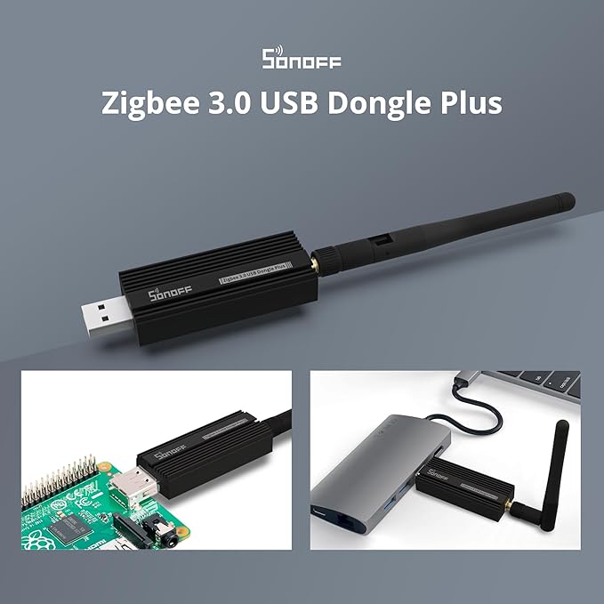 SONOFF Zigbee 3.0 USB Dongle Plus Gateway, Universal Zigbee USB Gateway with Antenna for Home Assistant, IoBroker, Wireless Zigbee 3.0 USB Adapter(1 Pack)