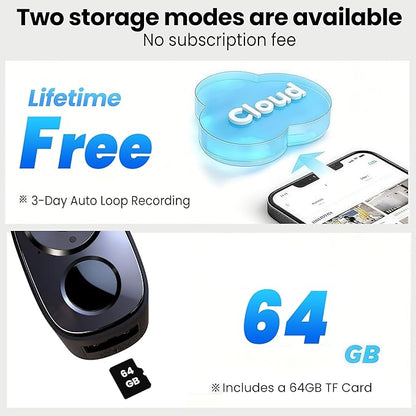 realhide 2K Wireless Outdoor Security Camera with 64GB SD Card, 6-Month Battery, Dual-Band 2.4/5GHz WiFi, Full-Color Night Vision, IP66 Weatherproof, Motion Alerts, 2-Way Talk for Home Security