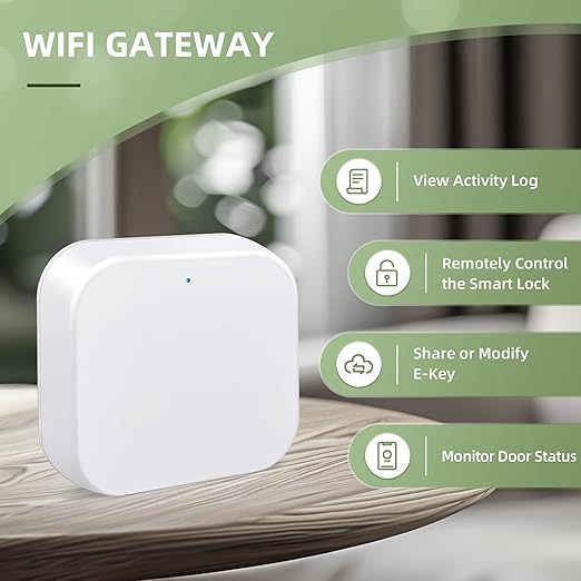 Moquin G2 WiFi Gateway for Remote Control, Wi-Fi Bridge Compatible with Alexa Voice-Controlled, Suitable for TTLock App Key Boxes