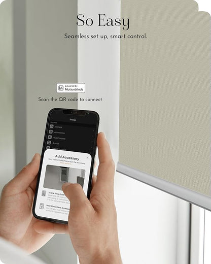 Graywind Smart Roller Shades 100% Blackout Window Blinds with APP Control Customized Automatic Shades for Home and Office(27" Wx72 H,Beige)