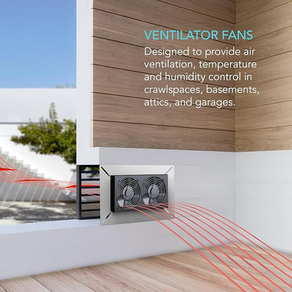 AC Infinity AIRTITAN T3, Ventilation Exhaust Fan 6" with WiFi Temperature Humidity Controller, EC Motor for Crawl Space, Basement, Garage, Attic, Hydroponics, Grow Rooms