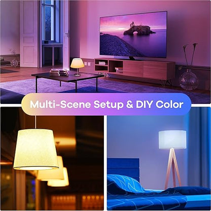Linkind Matter BR30 Smart Light Bulbs, RGBTW LED Color Changing Light Bulbs Bundle Matter Smart Plug, Work with Apple Home, Siri, Alexa, Google Home, SmartThings