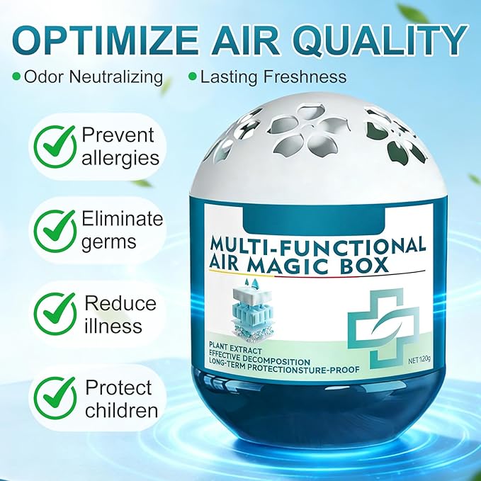 2Pcs Indoor Air Purification Dust Removal Magic Box,Multi-Functional Air Magic Box,Automatic Dust Collection Air Box for Home,Odor Eliminator Air Freshener,Automatic Air Essence Box for Home,Bathroom
