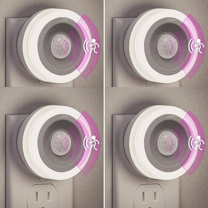 Briignite Motion Sensor Night Light, 4 Pack, Night Lights Plug into Wall, Auto On/Off Motion Activation Nightlight, Energy-Saving 0.6W LED, Daylight White, Ideal for Kids, Bedroom, Bathroom