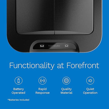 hOmeLabs - 13 Gallon Kitchen Trash Can - Retractable Automatic Sensor Butterfly Lid, Space-Saving Design, Easy to Clean, Battery-Operated with Batteries Included - Matte Black