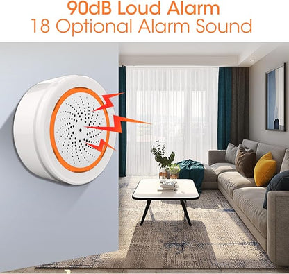 Zigbee Smart Siren Alarm: Wireless Alarm for Security & Automation, App Control, Strobe Flash 100dB Siren, Tuya Zigbee Hub Required, Compatible with Alexa & Google Home