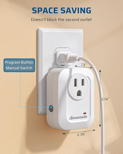 DEWENWILS Remote Control Outlet, Wireless Light Switch for Lamps, Fans, Household Appliances, Up to 100FT Range, Programmable Remote Outlet Switch, White