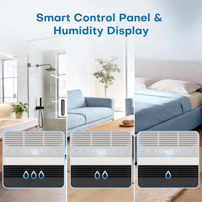 Dehumidifier 101 OZ, Dehumidifier for Bedroom(1000 sq. ft), Sleep Mode, Humidity Display, Dehumidifiers for Home Bathroom Basement RV Closet