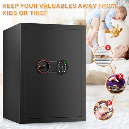 [19.7" Tall] Large Home Safe Box with Fireproof Waterproof Bag