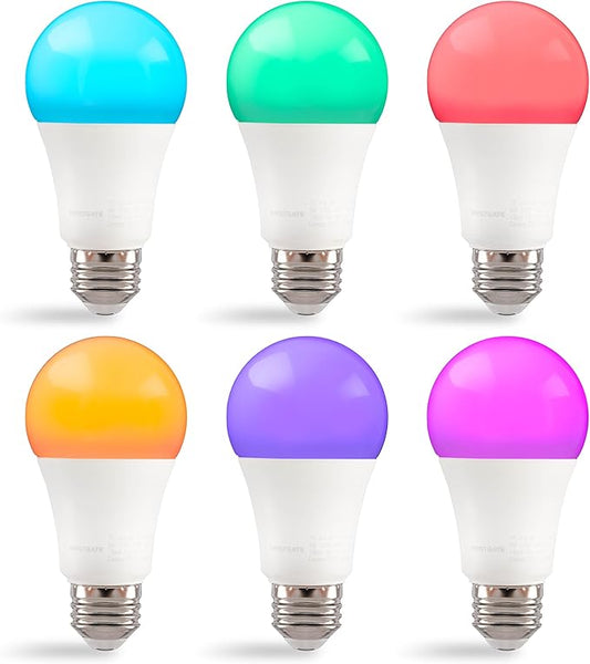 Westgate TC-A19-9W-RGBW-WIFI E26 LED Bulb, Smart Light Bulb, Color Changing Light, A19 Shape, Dimmable - Smart App Compatible, Compatible with Alexa, Works with Google