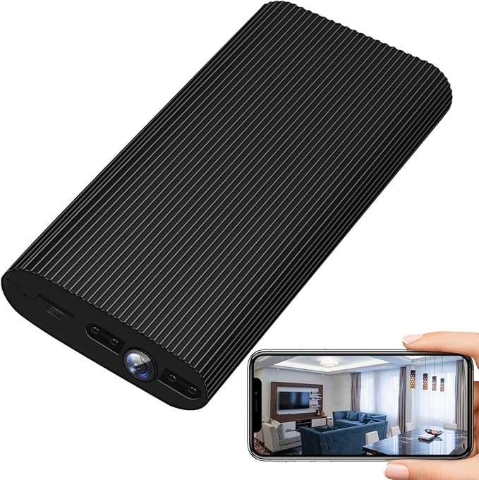 Power Bank Camera, WiFi Smart Indoor Security Camera 1080P HD Wireless Nanny Cam with Motion Detection, Portable Video Recorder for Home, Baby, Pet, No Audio