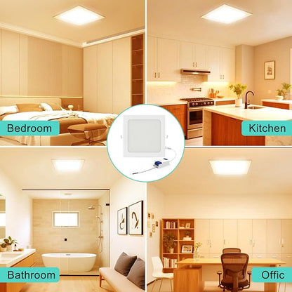 Aolyty 6W Ultra Thin LED Ceiling Panel Light 4.66" Recessed Square Downlight for Home, Office, Mall, Low Energy Consumption Non Dimmable 3000K