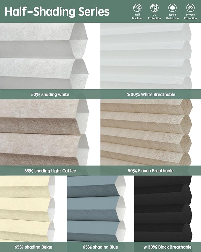Yoolax Smart Motorized Day and Night Cellular Shades, Blackout and Light Filtering Honeycomb Blinds, Automatic Blinds for Windows, Multicolor Fabric Sample