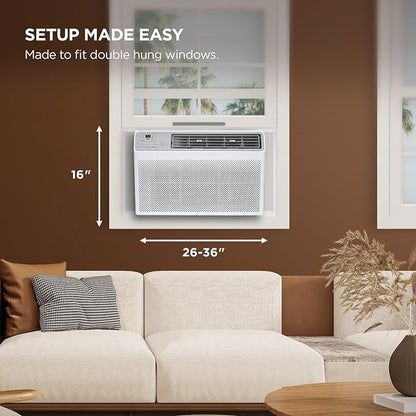 TCL 14000 BTU Smart Window Air Conditioner, Best Compact Energy Efficient AC Unit, Fan & Dehumidifier for Rooms Up To 700 Sq. Ft., Remote Control, Works with Alexa, Google Assistant & TCL Home App