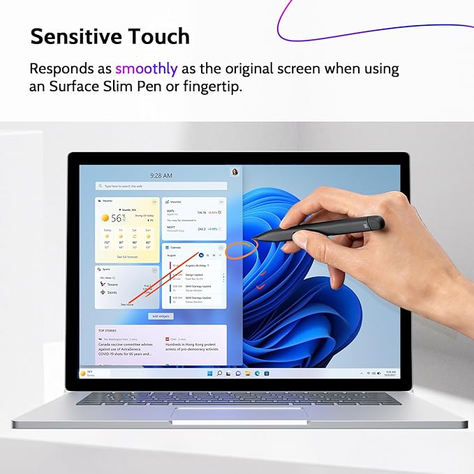 Peslv Magnetic Privacy Screen for Surface Book 3/2/1 13.5 Inch, Removable Anti Blue Light Glare Filter, Black Security Private Apy Block Protector