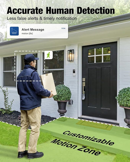 MUBVIEW 1080p Wireless Video Doorbell with Chime, No Subscription