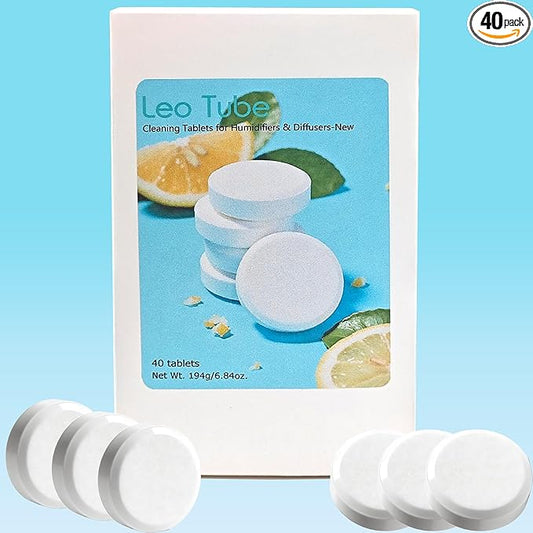 Humidifier Cleaner Tablets – Effortless Descaling Tablets for Humidifiers & Diffusers, Remove Hard Water Stains & Essential Oil Residue, Prevent Buildup for Extended Device Life(40-Pack)