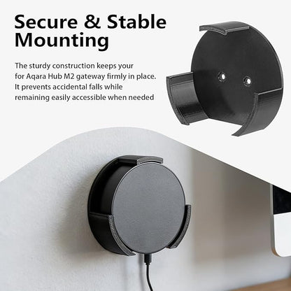 For Aqara Hub M2 Wall Mount Holder - Secure Bracket for Smart Home Gateway, Easy Installation, Space-Saving Design, Compatible with Zigbee 3.0