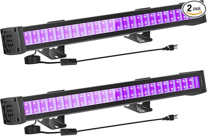 2-Pack Black Light LED Black Light Bars, IP65 Waterproof Black Lights, Glow-in-The-Dark Party Lights for Blacklight Parties, bedrooms, Body Paint, Stage Lighting, and Fluorescent Poster