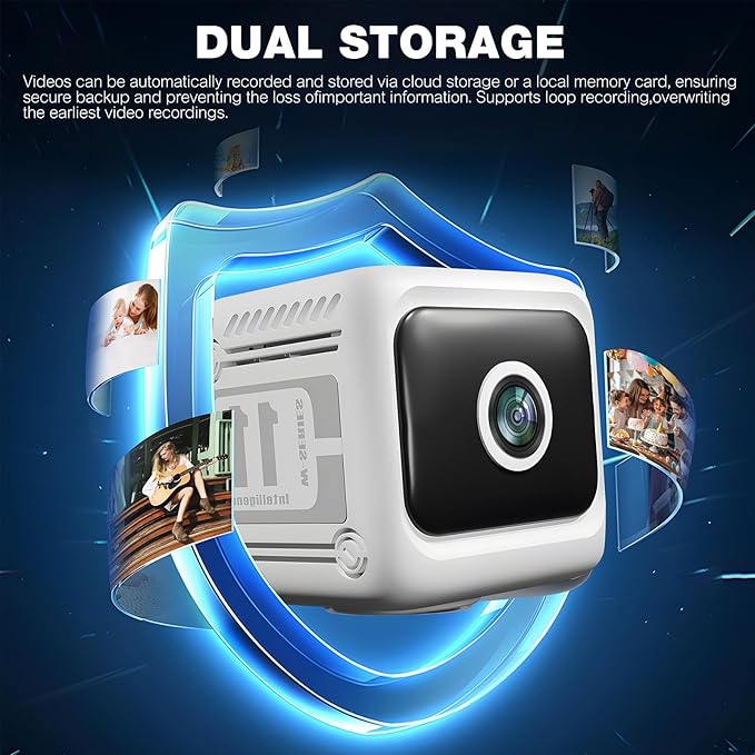 Spy Camera Hidden Camera, 4K Mini Cameras with Motion Detection, for Nanny Cam Wireless Surveillance for Indoor Home and Office White