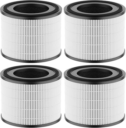 AP-S0610L Filter Replacement, Compatible with MOO-KA AP-S0610L Air Purifier, 3-in-1 H13 True HEPA Filter and Activated Carbon Filter (4Pack)