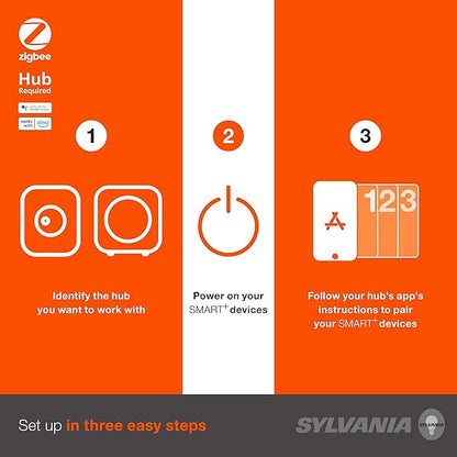 SYLVANIA SMART+ ZigBee Full Color and Tunable White A19 LED Bulb, Works with SmartThings, Wink, and Amazon Echo Plus, Hub Needed for Amazon Alexa and Google Assistant, 1 Count (Pack of 1) , Full Color