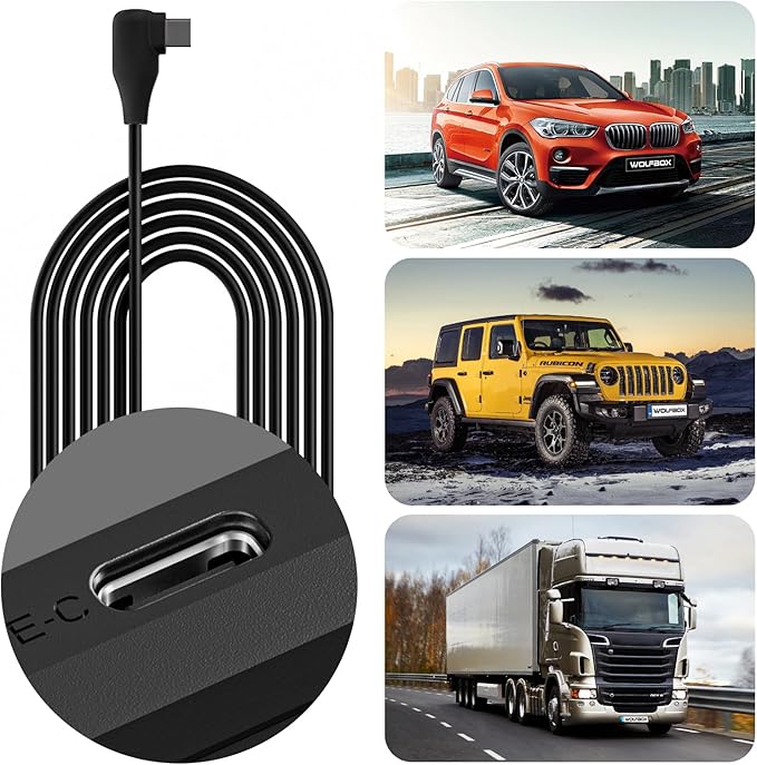WOLFBOX G840S 12" 4K Mirror Dash Cam & USB C Acc Hardwire Kit