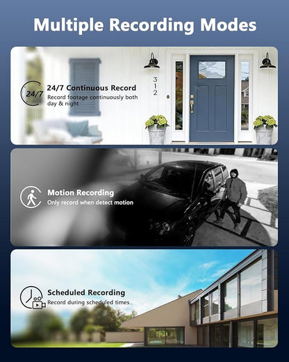 OOSSXX (2026 Update) 5MP Wired Security Camera System Outdoor, 8CH DVR (No Hard Drive), 4 x 122° Wide Angle Home Surveillance Cameras, IP67 Waterproof, Free App No Monthly Fee, Remote Control
