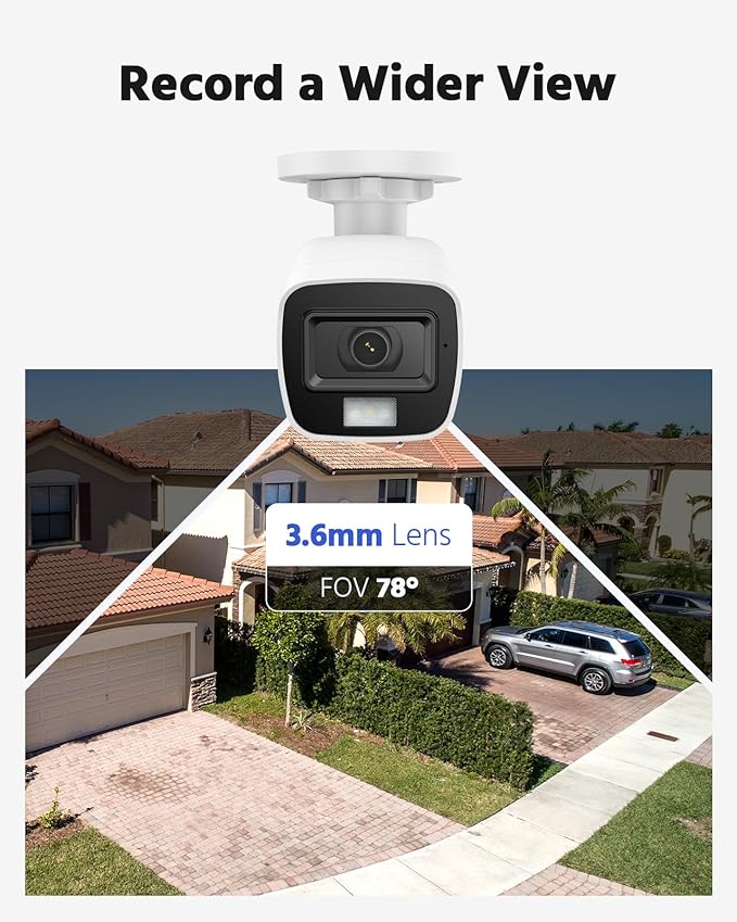 ANNKE 4 Packed 2.0MP 1080P 1920TVL Wired Security Camera Kits, HD TVI Add-on Outdoor CCTV Cameras, Smart Dual Light, IP66 Weatherproof Housing, Home Surveillance Bullet Cam