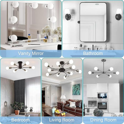 12 Pack Bathroom Light Bulbs, 5000K Daylight LED Globe Light Bulbs, 60W Equivalent E26 Base, G25 Vanity Light Bulb for Bathroom Makeup Mirror, Bedroom Lights 120V, CRI85+, 500LM, Non-dimmable