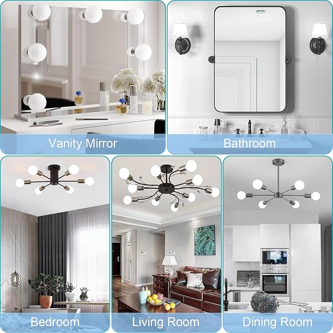 Vanity Light Bulb 5000K Daylight 8 Pack G25 LED Globe Light Bulb for Bathroom Vanity Mirror Decorative,E26 Medium Base, 5W 60W Incandescent Equivalent,500LM,Non-dimmable