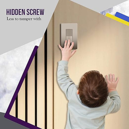 ENERLITES 3-Way Decorator Paddle Light Switch, Gloss Finish, Single Pole or Three Way, 3 Wire, Grounding Screw, Residential Grade, 15A 120V/277V, UL Listed, 93150-NK, Nickel