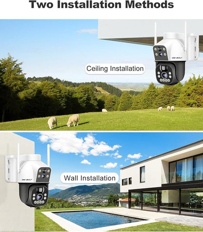 GENBOLT 4G AOV Cellular Solar Security Camera Outdoor Wireless, 7/24 Recording 3MP+3MP No WiFi IP Surveillance Camera with Sim Card, 8W 15600mAh Battery Operated LTE Camera CCTV