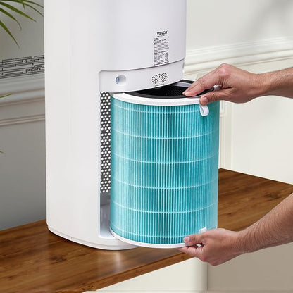 VEVOR Air Purifier Replacement Filter, H13, 3-in-1 Compact & Lightweight Replacement Filter with Durable PP Pre-Filter, Easy-to-Grab Purifier Filter with Activated Carbon, Fit for Cylindrical Purifier